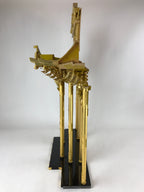Japanese Buddhist Altar Wood Lacquer Inner Temple Gilt Brass Black Gold BA241