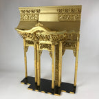 Japanese Buddhist Altar Wood Lacquer Inner Temple Gilt Brass Black Gold BA241