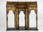 Japanese Buddhist Altar Wood Lacquer Inner Temple Gilt Brass Black Gold BA414
