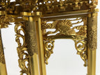Japanese Buddhist Altar Wood Lacquer Inner Temple Gilt Brass Black Gold BA414