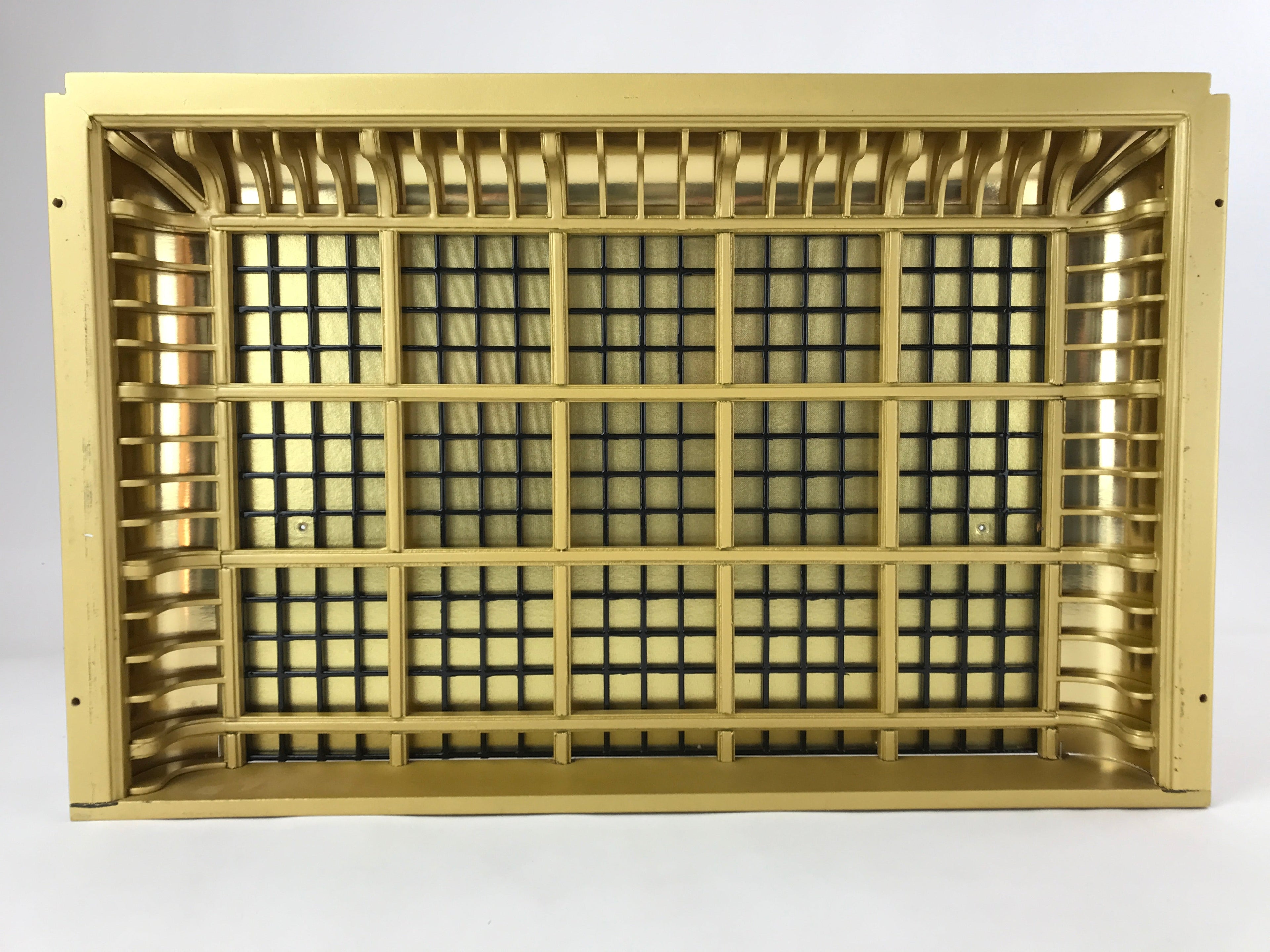 Japanese Buddhist Altar Wood Lacquer Inside Ceiling Vtg Black Lattice Gold BA240