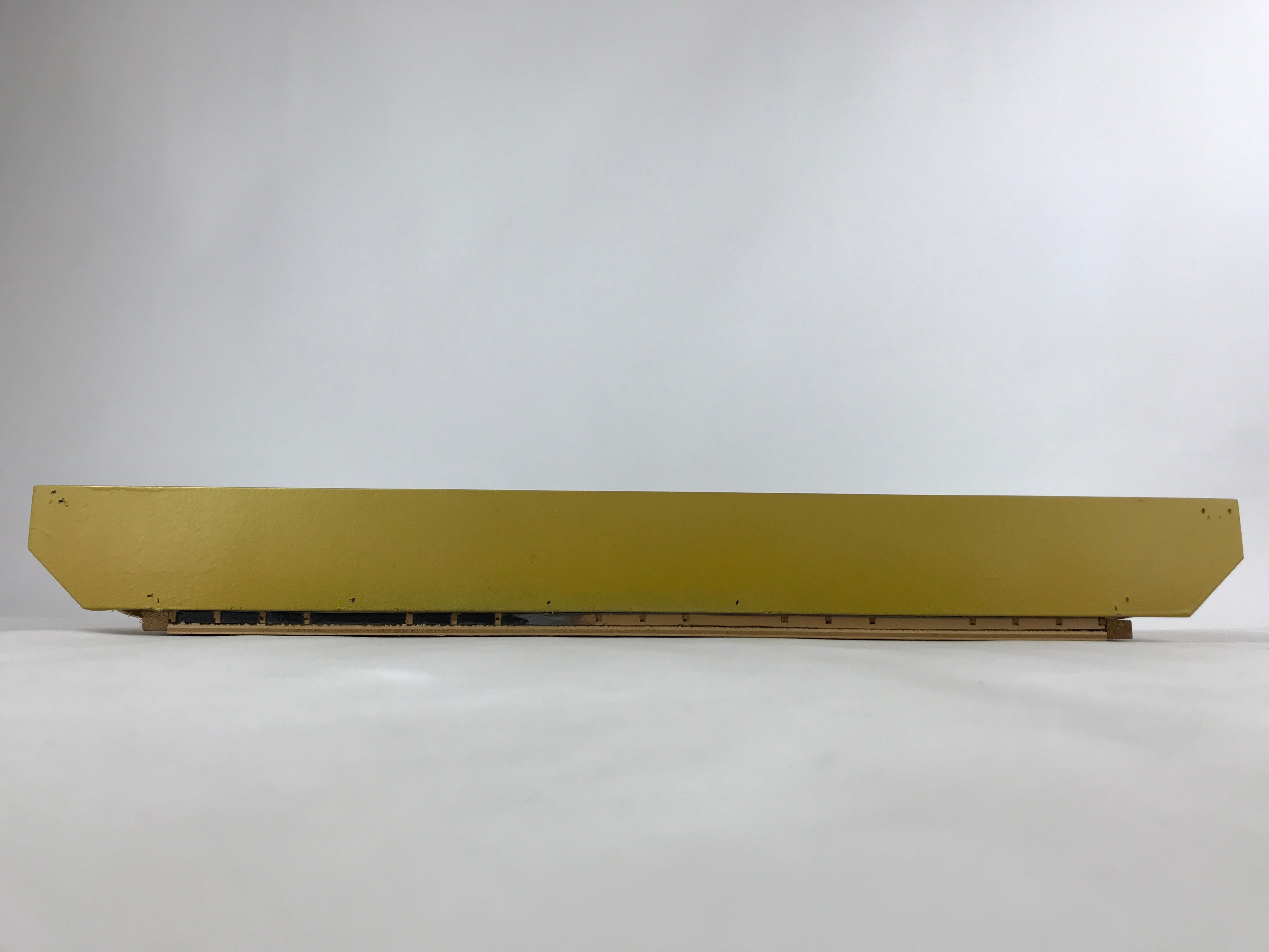 Japanese Buddhist Altar Wood Lacquer Inside Ceiling Vtg Black Lattice Gold BA240