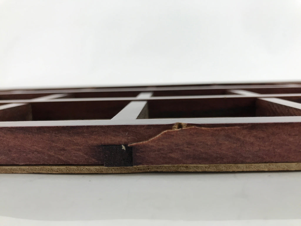 Japanese Buddhist Altar Wood Lacquer Inside Ceiling Vtg Brown Lattice Gold BA459