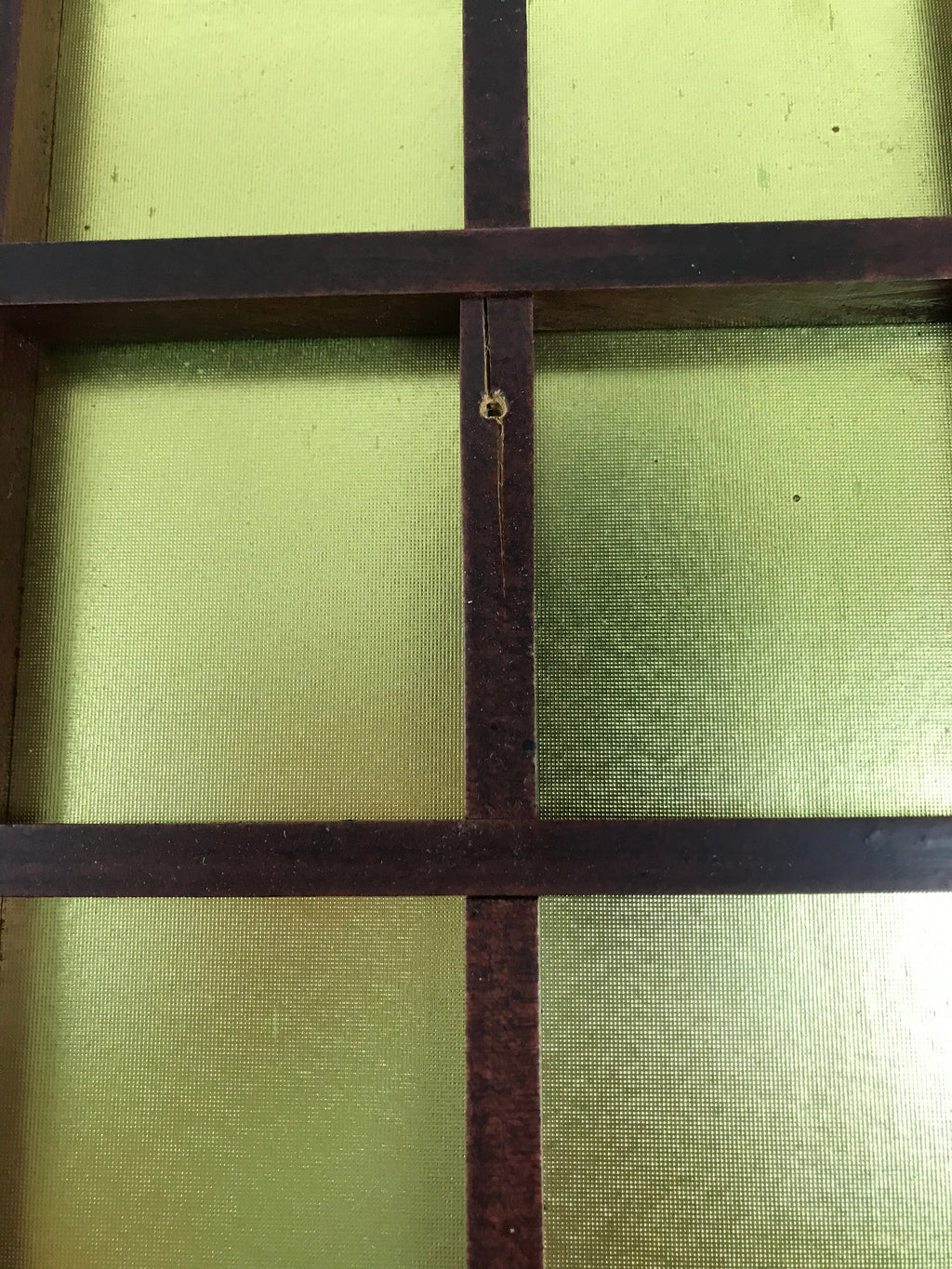 Japanese Buddhist Altar Wood Lacquer Inside Ceiling Vtg Brown Lattice Gold BA459