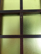 Japanese Buddhist Altar Wood Lacquer Inside Ceiling Vtg Brown Lattice Gold BA459