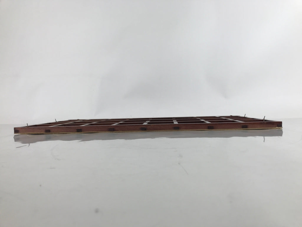 Japanese Buddhist Altar Wood Lacquer Inside Ceiling Vtg Brown Lattice Gold BA459