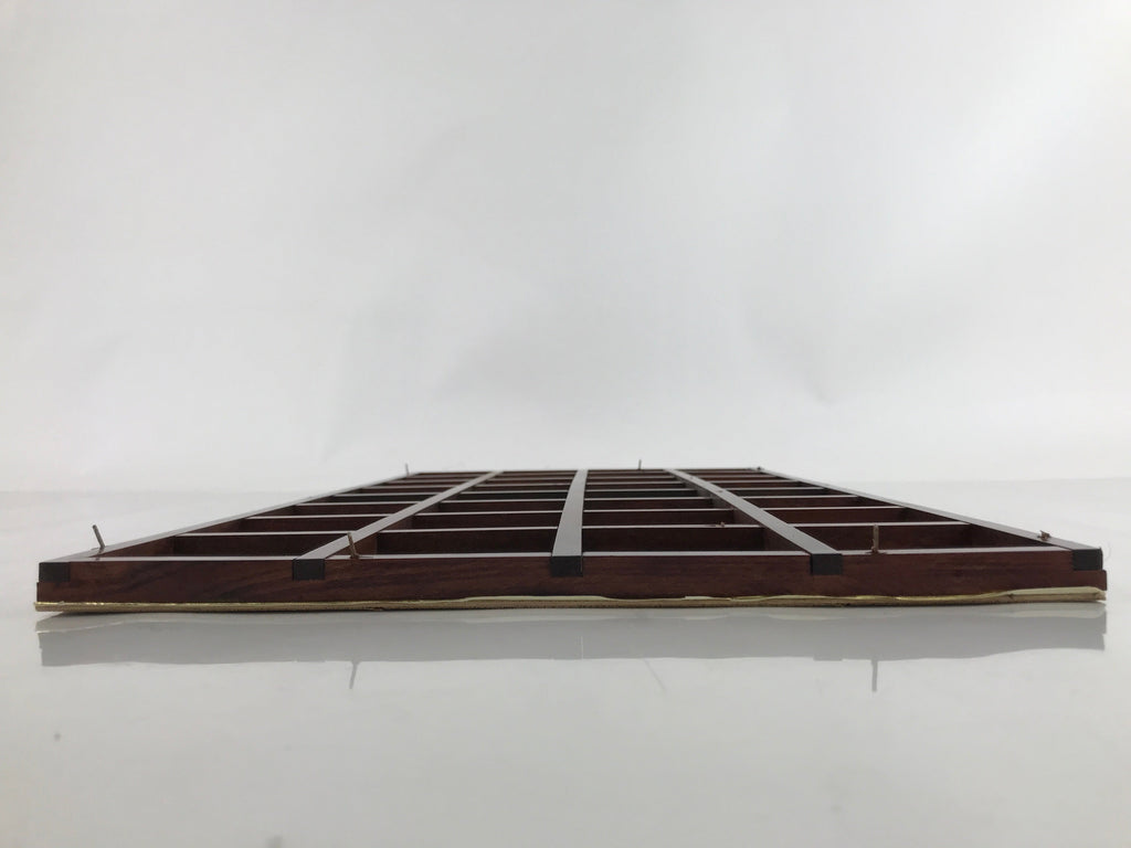 Japanese Buddhist Altar Wood Lacquer Inside Ceiling Vtg Brown Lattice Gold BA459