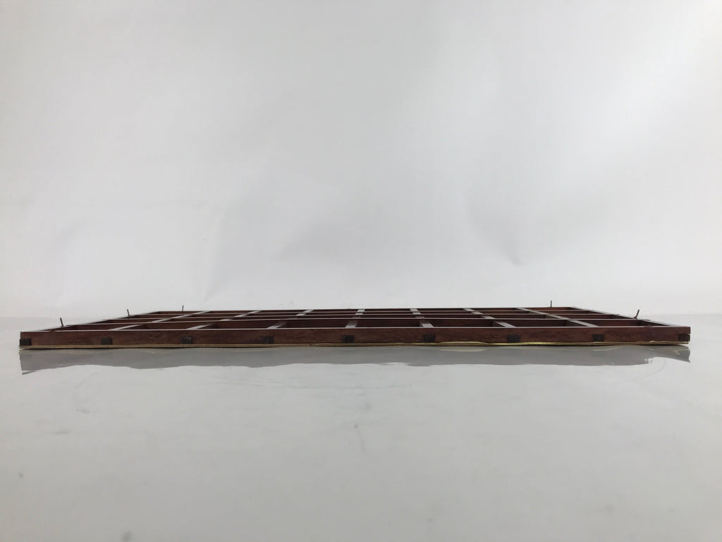 Japanese Buddhist Altar Wood Lacquer Inside Ceiling Vtg Brown Lattice Gold BA459