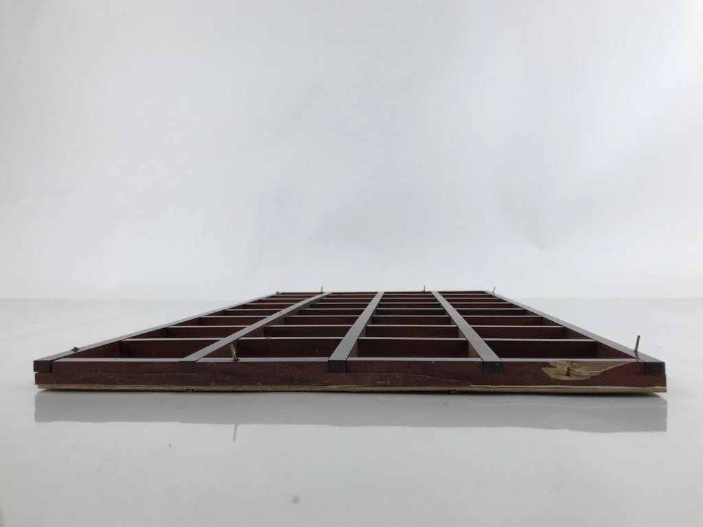 Japanese Buddhist Altar Wood Lacquer Inside Ceiling Vtg Brown Lattice Gold BA459