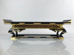 Japanese Buddhist Altar Wood Lacquer Offering Table Vtg Maejoku Black Gold BA293