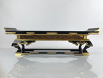 Japanese Buddhist Altar Wood Lacquer Offering Table Vtg Maejoku Black Gold BA293