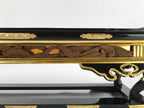Japanese Buddhist Altar Wood Lacquer Offering Table Vtg Maejoku Black Gold BA293