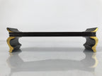 Japanese Buddhist Altar Wood Lacquer Offering Table Vtg Maejoku Black Gold BA295
