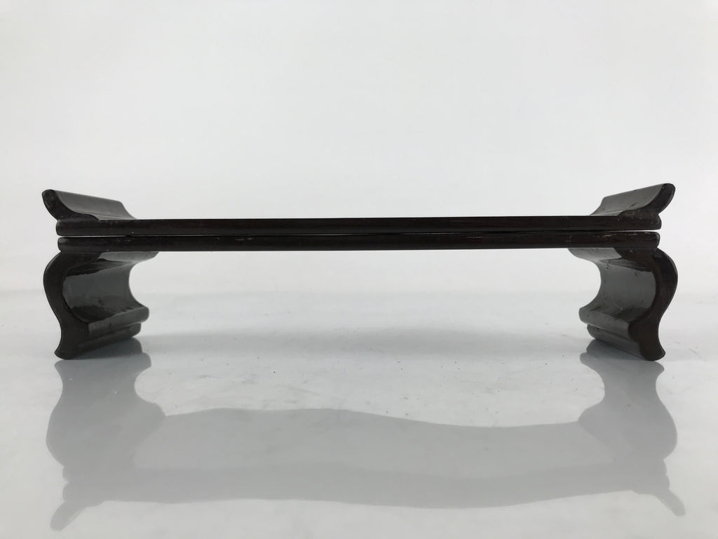 Japanese Buddhist Altar Wood Lacquer Offering Table Vtg Maejoku Black Gold BA295