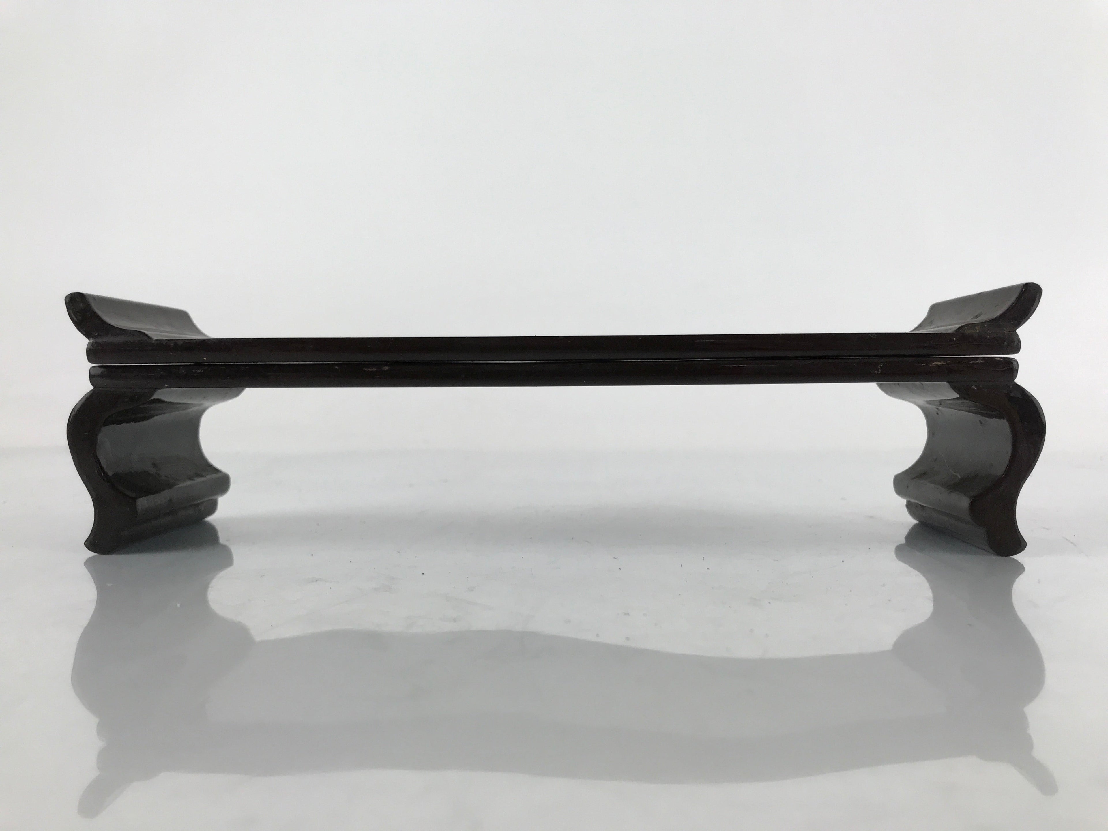 Japanese Buddhist Altar Wood Lacquer Offering Table Vtg Maejoku Black Gold BA295
