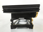 Japanese Buddhist Altar Wood Lacquer Offering Table Vtg Maejoku Black Gold BA300