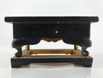 Japanese Buddhist Altar Wood Lacquer Offering Table Vtg Maejoku Black Gold BA304