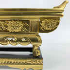 Japanese Buddhist Altar Wood Lacquer Offering Table Vtg Maejoku Black Gold BA350