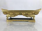 Japanese Buddhist Altar Wood Lacquer Offering Table Vtg Maejoku Black Gold BA350