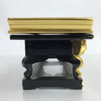 Japanese Buddhist Altar Wood Lacquer Offering Table Vtg Maejoku Black Gold BA350