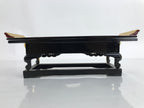 Japanese Buddhist Altar Wood Lacquer Offering Table Vtg Maejoku Black Gold BA350