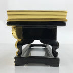Japanese Buddhist Altar Wood Lacquer Offering Table Vtg Maejoku Black Gold BA350