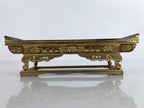 Japanese Buddhist Altar Wood Lacquer Offering Table Vtg Maejoku Red Gold BA405