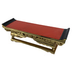 Japanese Buddhist Altar Wood Lacquer Offering Table Vtg Maejoku Red Gold BA405