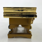 Japanese Buddhist Altar Wood Lacquer Offering Table Vtg Maejoku Red Gold BA471
