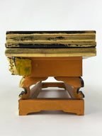 Japanese Buddhist Altar Wood Lacquer Offering Table Vtg Maejyoku Red Gold BA218