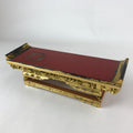 Japanese Buddhist Altar Wood Lacquer Offering Table Vtg Maejyoku Red Gold BA218