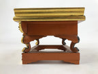 Japanese Buddhist Altar Wood Lacquer Offering Table Vtg Maejyoku Red Gold BA248