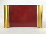 Japanese Buddhist Altar Wood Lacquer Offering Table Vtg Maejyoku Red Gold BA248