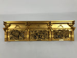 Japanese Buddhist Altar Wood Lacquer Part Carved Peacock Ho-Oh Gold Brass BP30