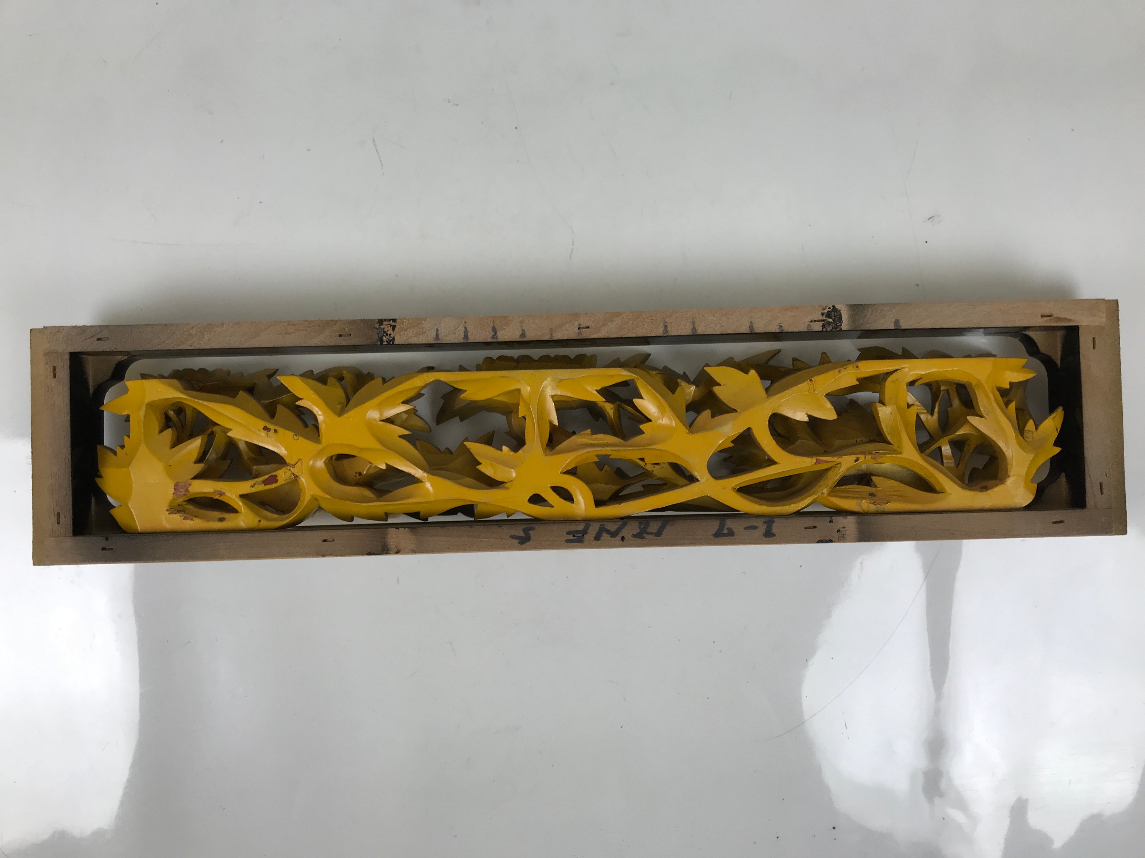 Japanese Buddhist Altar Wood Lacquer Part Carved Peony Botan Gold Brass BA722