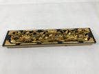 Japanese Buddhist Altar Wood Lacquer Part Carved Peony Botan Gold Brass BA722