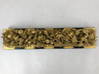 Japanese Buddhist Altar Wood Lacquer Part Vtg Brass Carved Flowers Gold BA239
