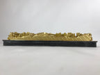Japanese Buddhist Altar Wood Lacquer Part Vtg Brass Carved Flowers Gold BA239