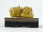 Japanese Buddhist Altar Wood Lacquer Part Vtg Brass Carved Flowers Gold BA239