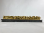 Japanese Buddhist Altar Wood Lacquer Part Vtg Brass Carved Flowers Gold BA239