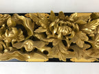 Japanese Buddhist Altar Wood Lacquer Part Vtg Brass Carved Flowers Gold BA239