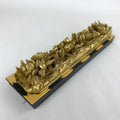 Japanese Buddhist Altar Wood Lacquer Part Vtg Brass Carved Flowers Gold BA239