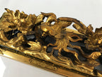 Japanese Buddhist Altar Wood Lacquer Part Vtg Gilt Carved Peony Birds Gold BA285