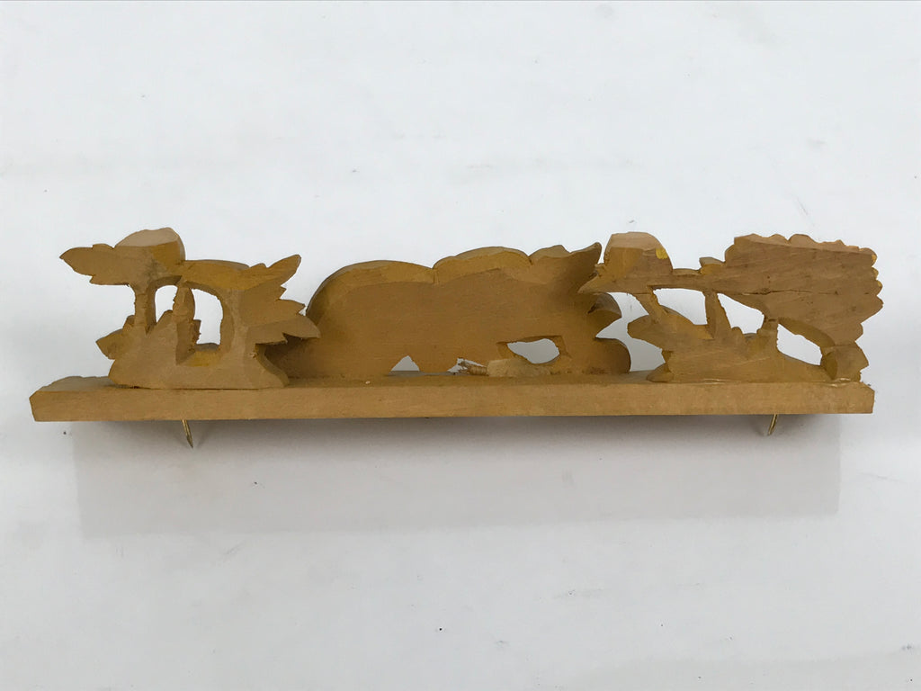 Japanese Buddhist Altar Wood Shishi Lion Dog Vtg Butsudan Spare Part Gold BP2
