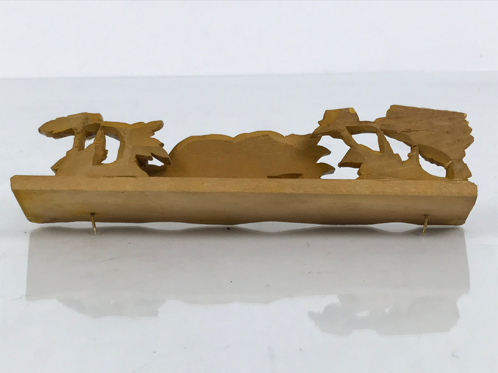 Japanese Buddhist Altar Wood Shishi Lion Dog Vtg Butsudan Spare Part Gold BP2