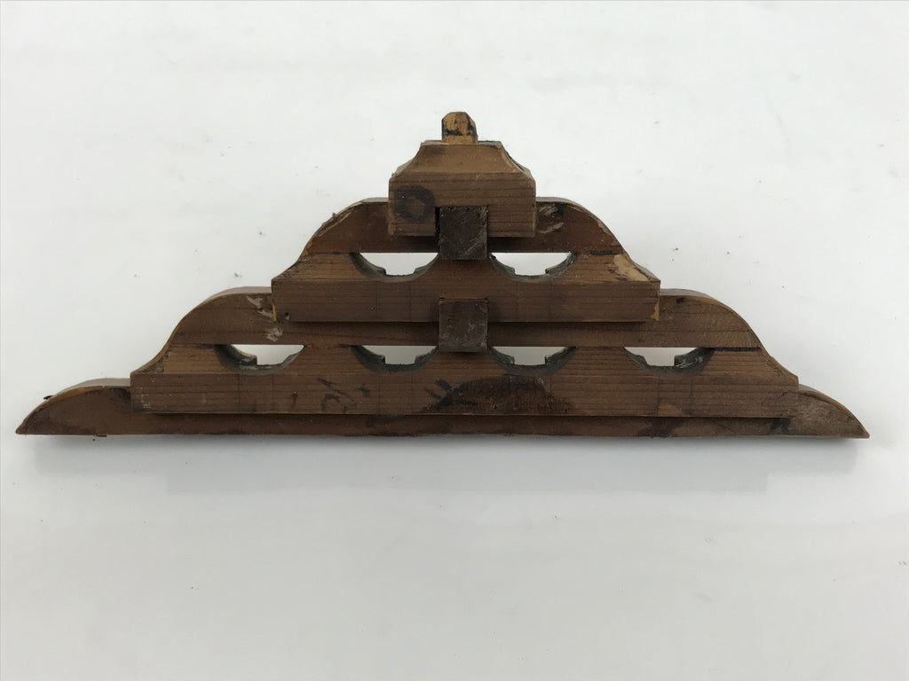 Japanese Buddhist Altar Wood Temple Roof Decor Vtg Butsudan Spare Part Gold BP1