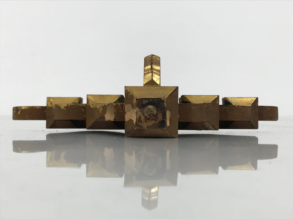 Japanese Buddhist Altar Wood Temple Roof Decor Vtg Butsudan Spare Part Gold BP1