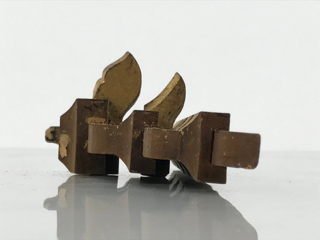 Japanese Buddhist Altar Wood Temple Roof Decor Vtg Butsudan Spare Part Gold BP1