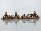 Japanese Buddhist Altar Wooden Kouran Railing Decorative Part 6pc Brass Red BP7