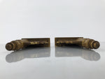 Japanese Buddhist Altar Wooden Kouran Railing Decorative Part Vtg 2pc Gold BA753
